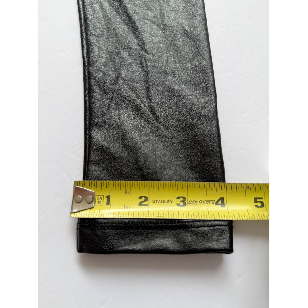 Faux Leather High Waisted Leggings Black Textured Slim Fit 25 waist Goth Party - Picture 5 of 7